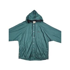 Vtg Adidas Hooded Windbreaker Mens Large Green Retro Spellout Rain Gear 80s 90s
